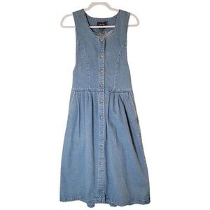 Vintage Allen Solly | Button Down Jean Maxi Dress